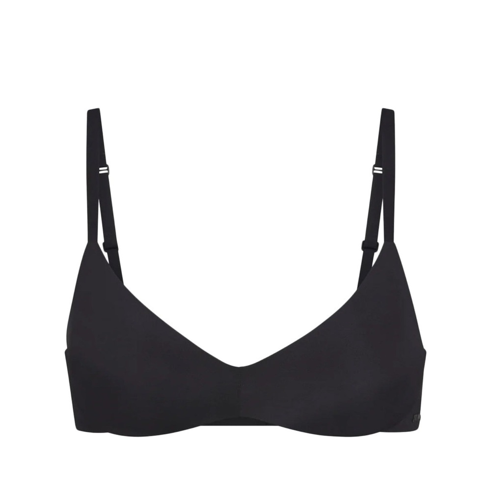 SKIMS WIRELESS FOAM PUSH-UP PLUNGE BRA style BR-WRL-1891 Color Onyx Black Sz 32B - Picture 2 of 12